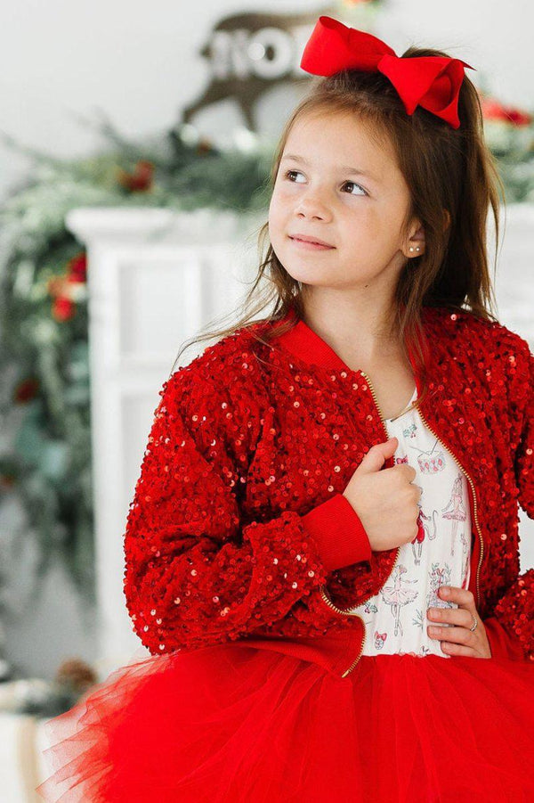 red-velvet-sequin-jacket Mila & Rose at Sophia's Style-Red Velvet Sequin Jacket-2T-Sequin Jacket-1